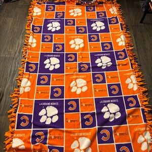 Fleece Throw Clemson University One Layer 8ftX4Ft